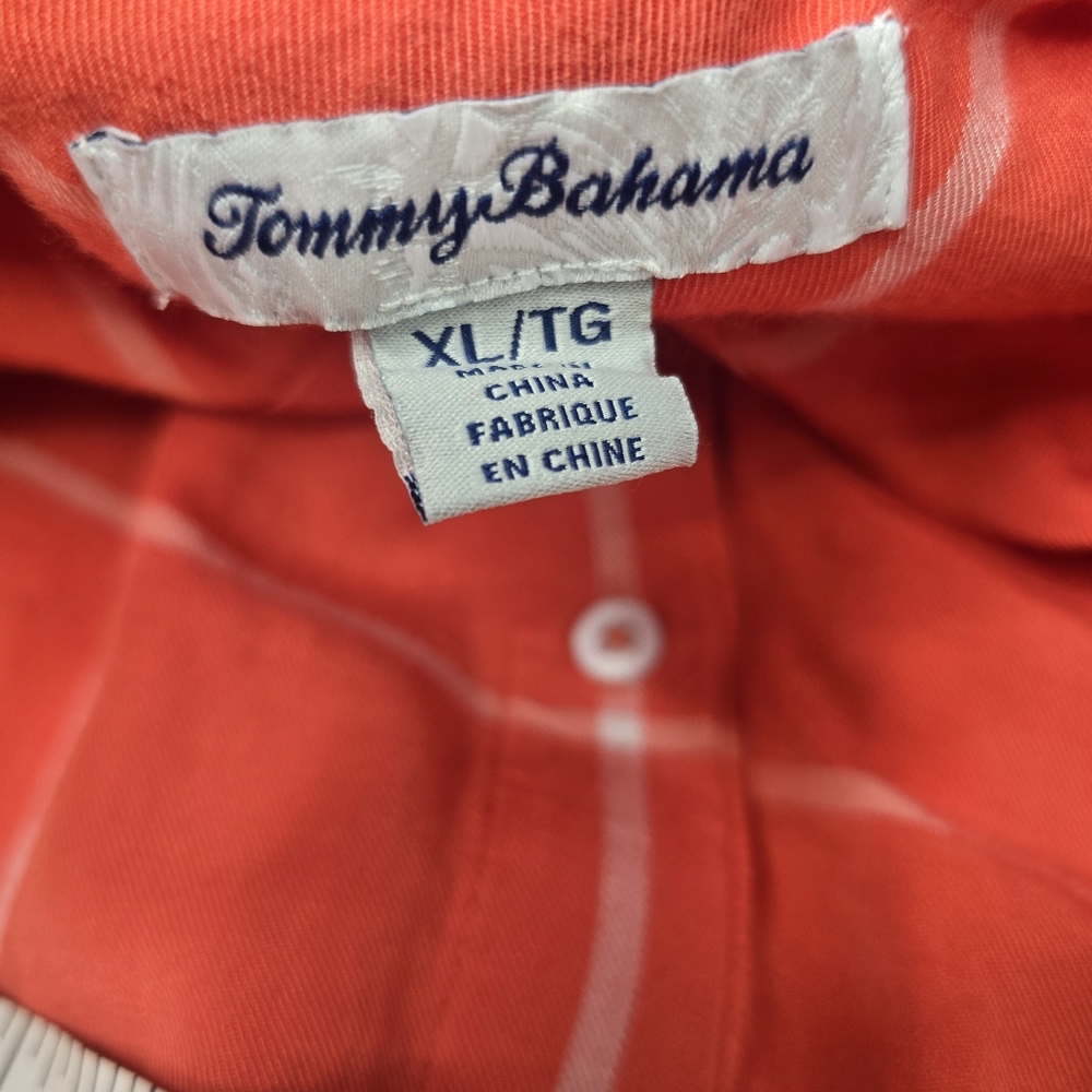 Tommy Bahamas long-sleeve button-down shirt in orange  - Picture 4 of 5